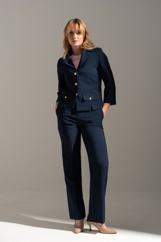 Pantalon straight avec ceinture élastique personnalisée Pantalon straight avec ceinture élastique personnalisée