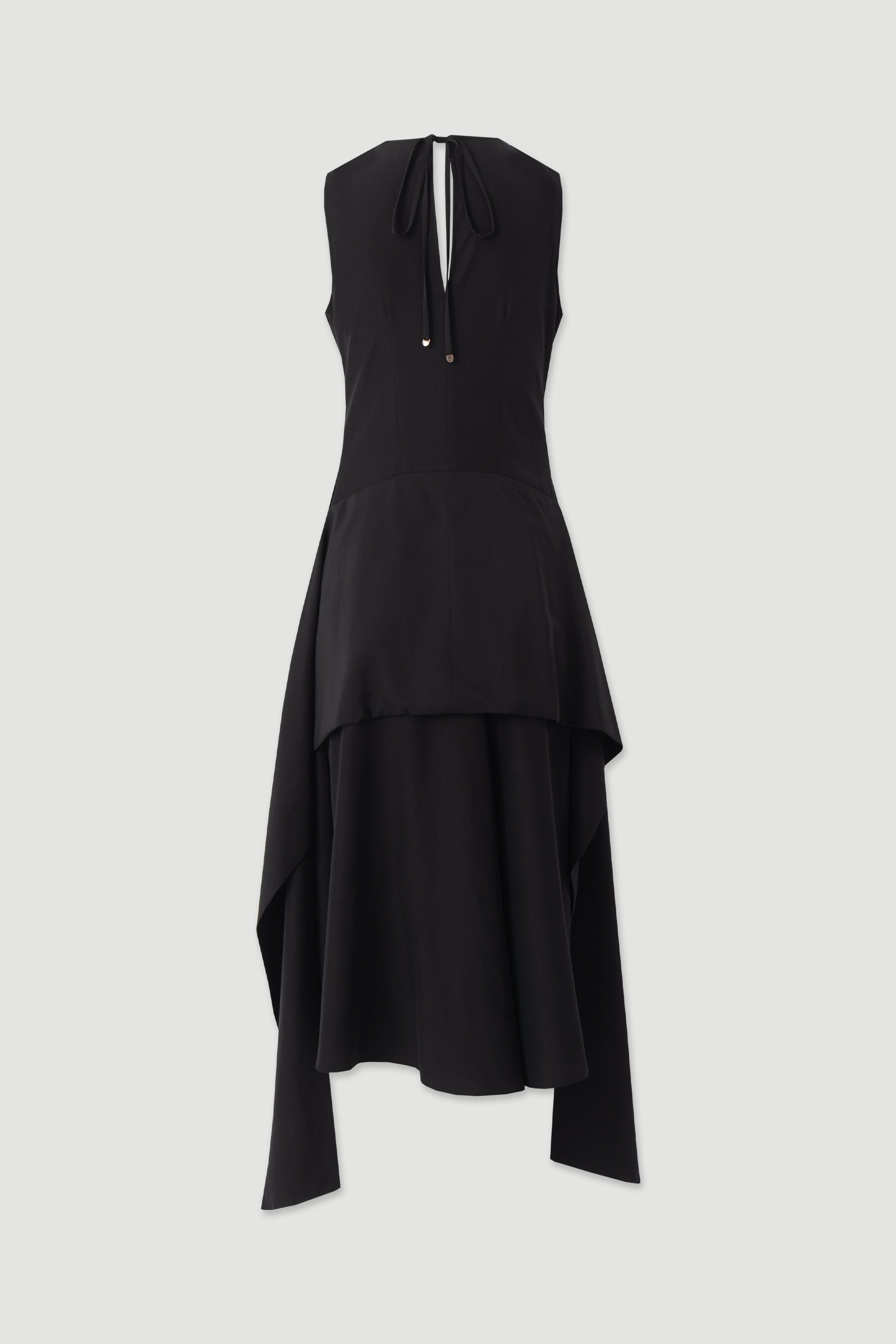 Asymmetrical midi dress with tie detail