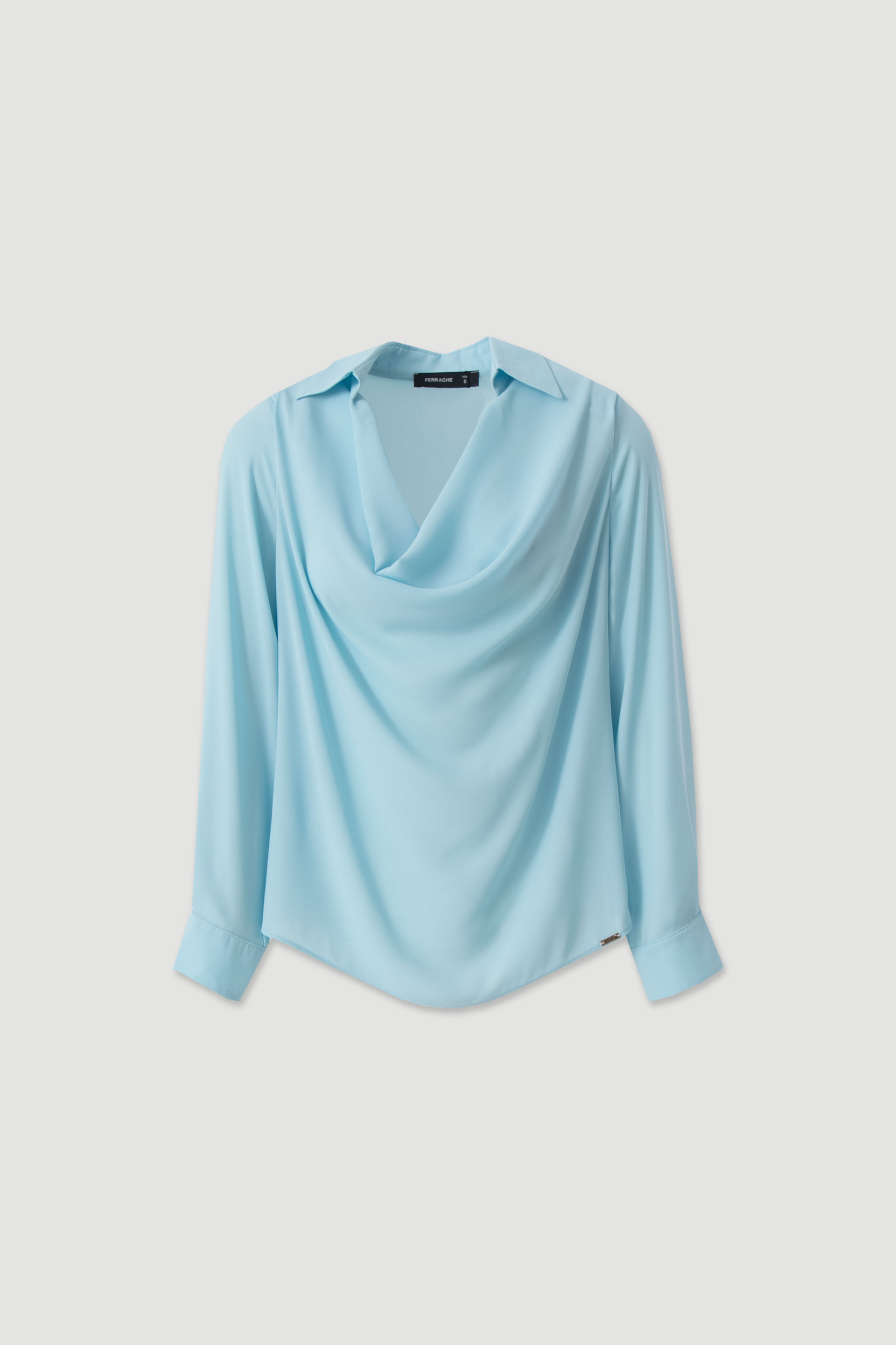 Blouse with draped neckline