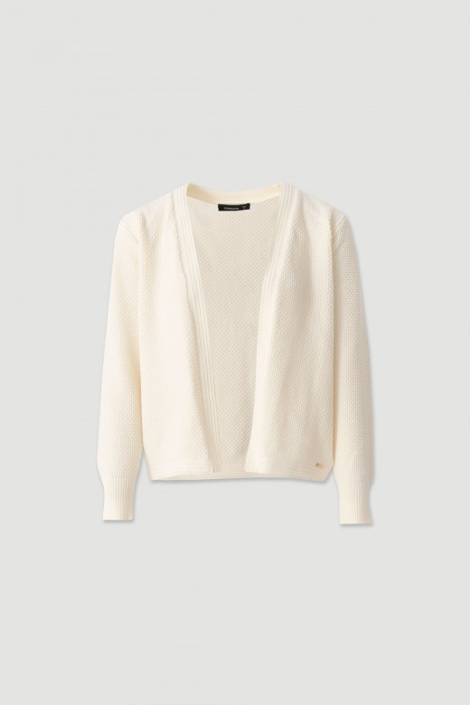 Short open cotton knit cardigan Short open cotton knit cardigan