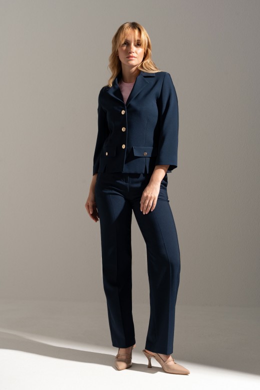 Pantalon straight avec ceinture élastique personnalisée Pantalon straight avec ceinture élastique personnalisée
