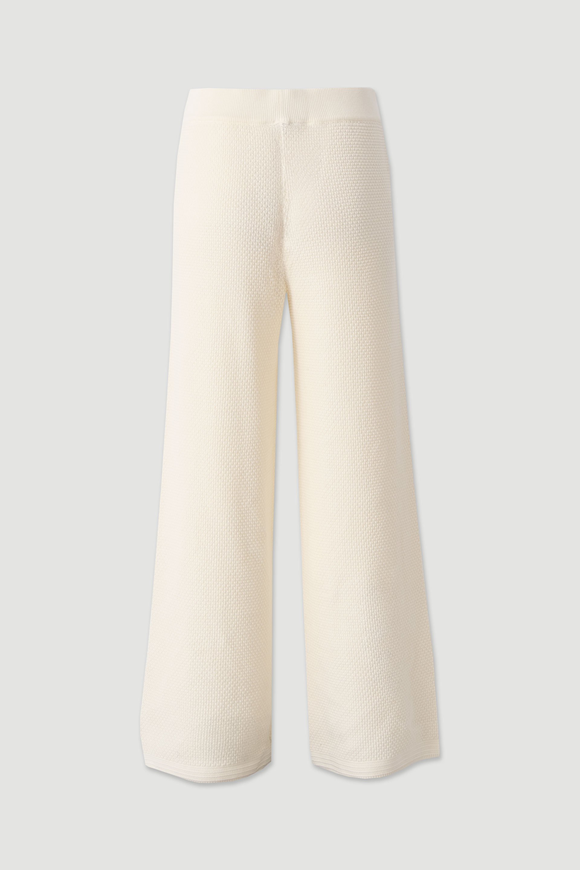 Perforated knit trousers in 100% cotton