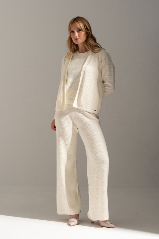 Perforated knit trousers in 100% cotton Perforated knit trousers in 100% cotton
