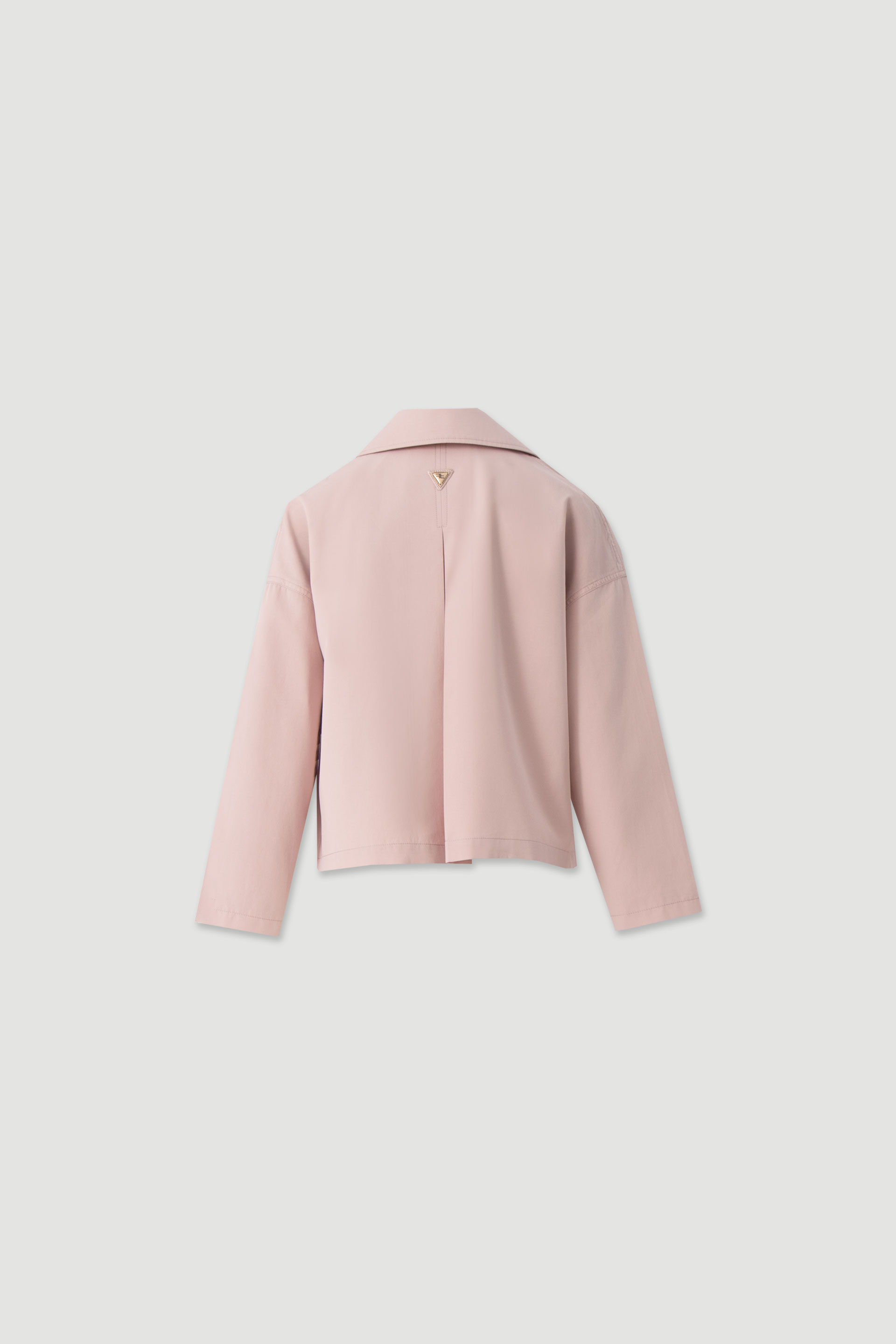 Short cotton trench jacket