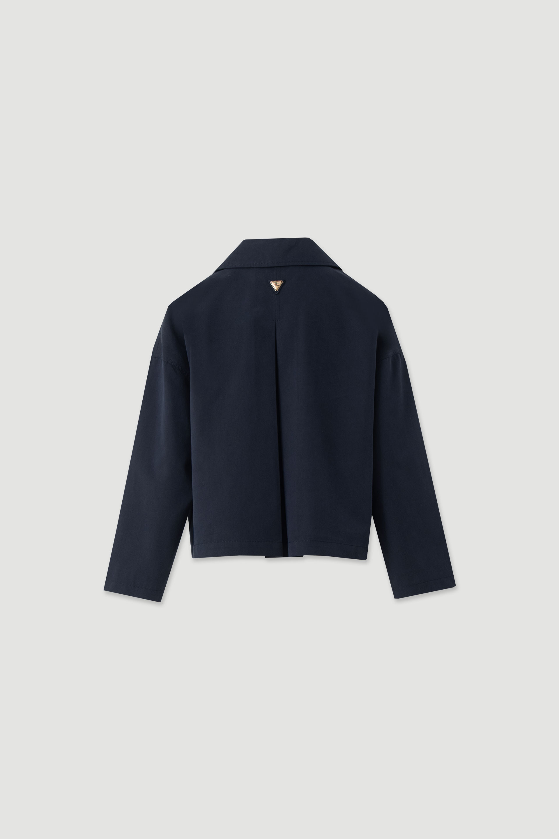 Short cotton trench jacket