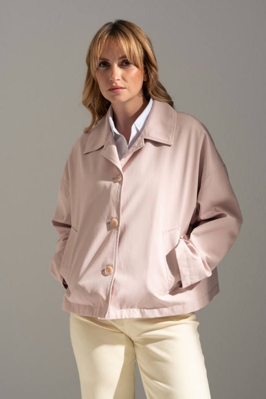 Short cotton trench jacket Short cotton trench jacket