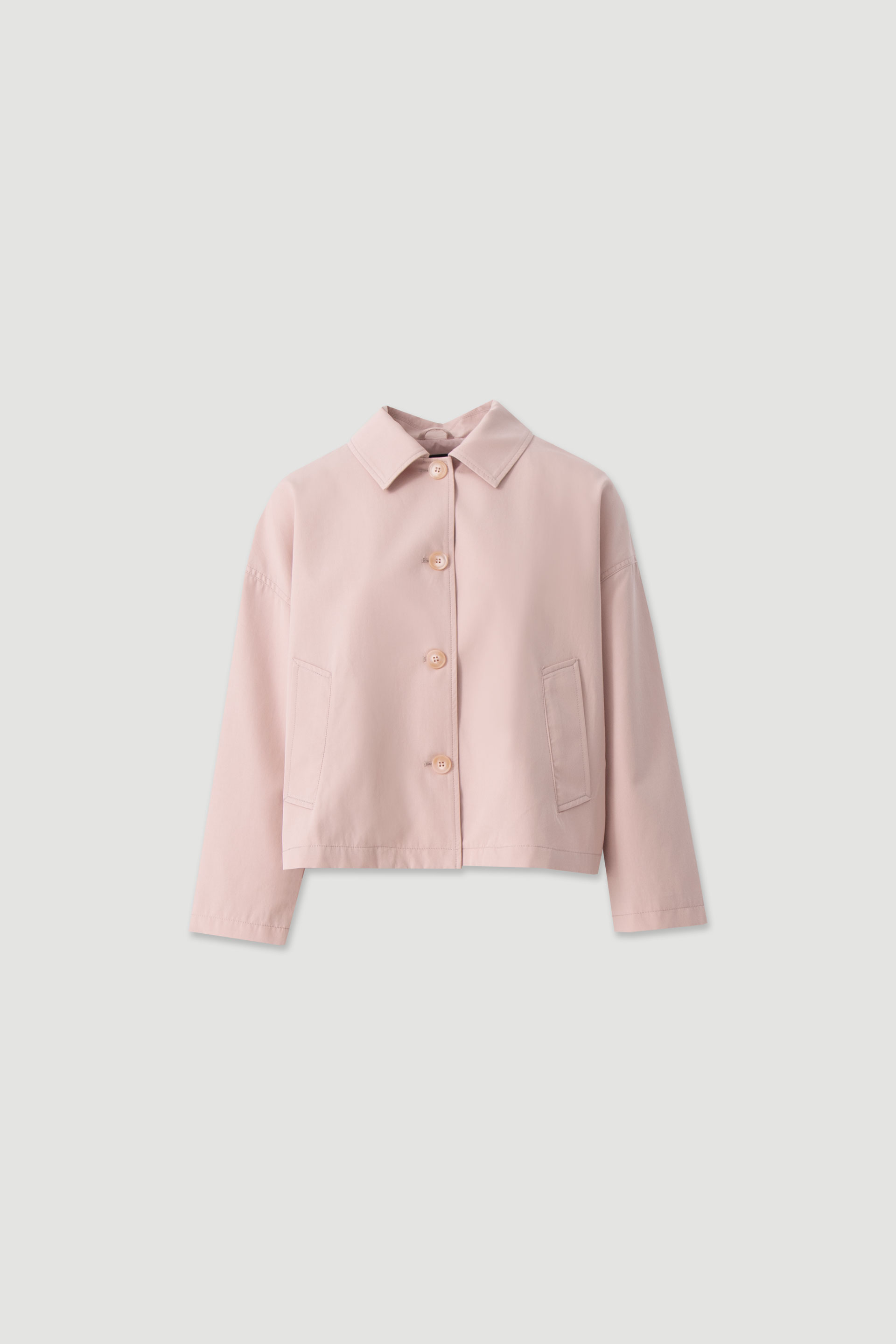 Short cotton trench jacket