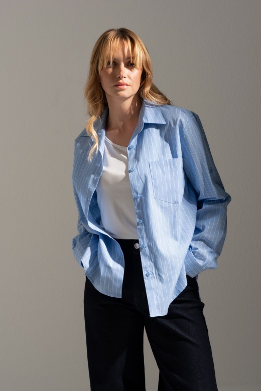 Striped shirt with front pocket 100% cotton Striped shirt with front pocket 100% cotton