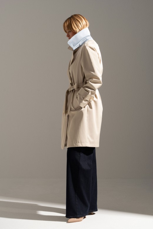 Cotton midi trench coat