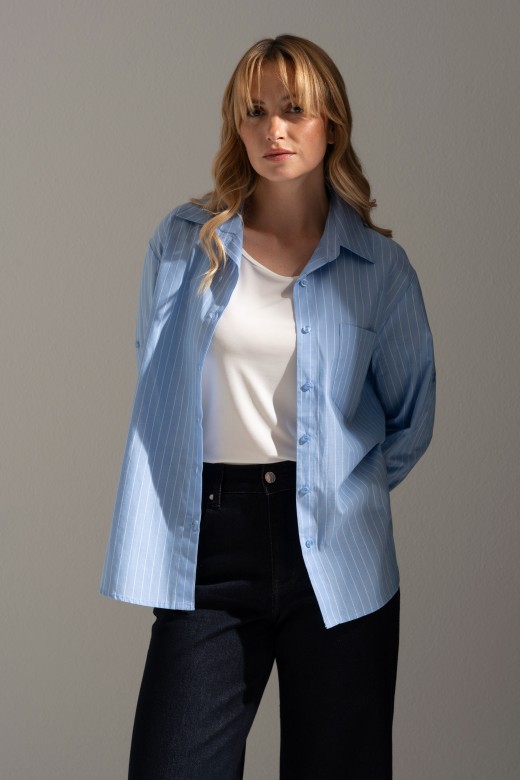 Striped shirt with front pocket 100% cotton Striped shirt with front pocket 100% cotton