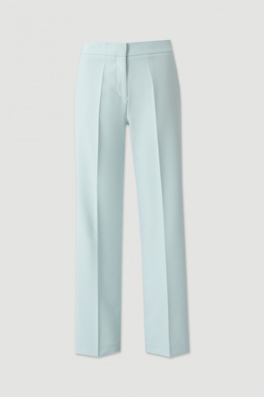 High-waisted straight trousers with customised elastic waistband High-waisted straight trousers with customised elastic waistband