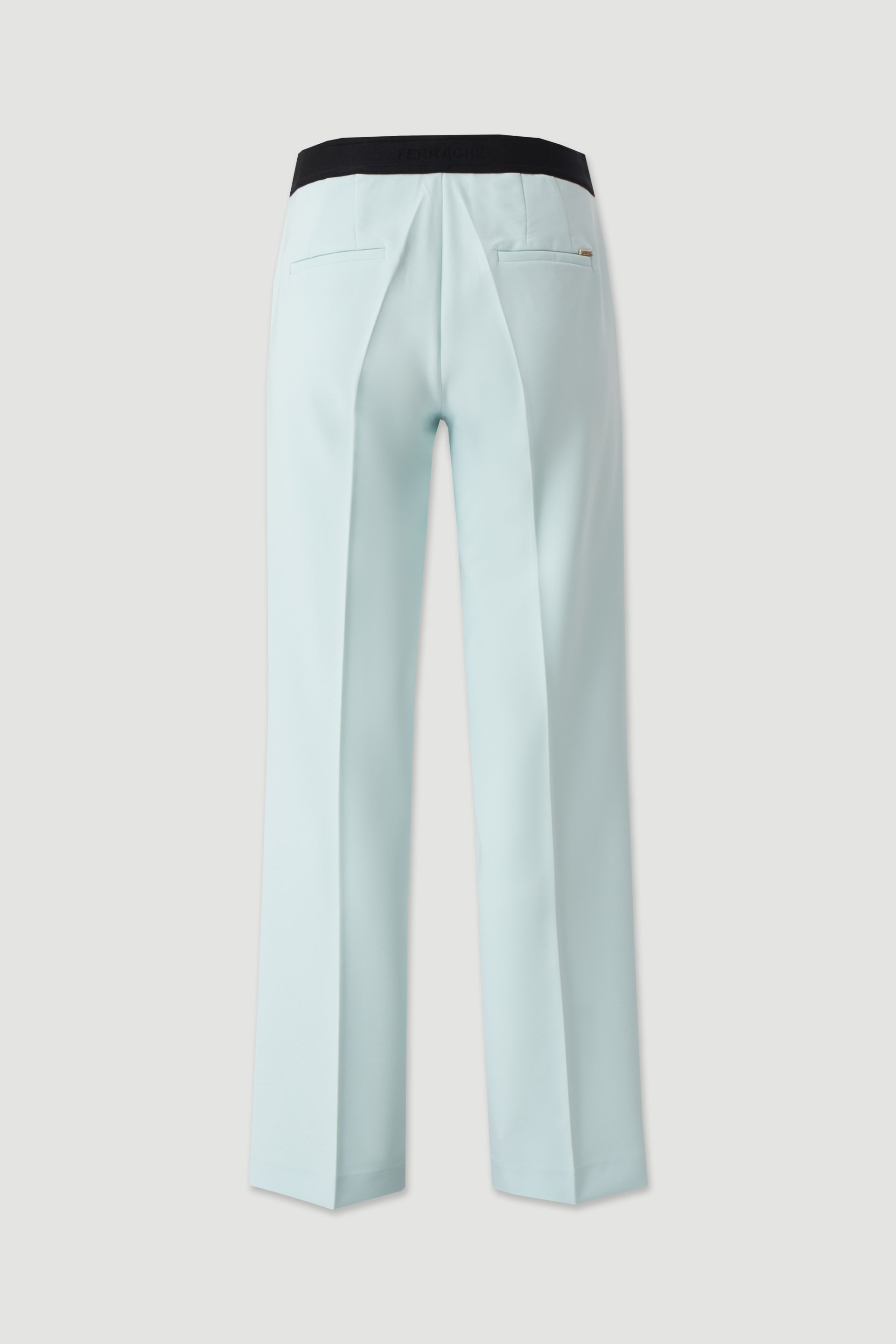 High-waisted straight trousers with customised elastic waistband