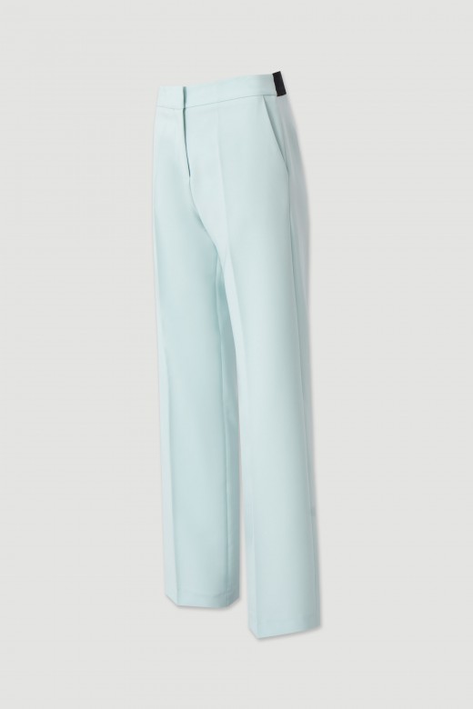 High-waisted straight trousers with customised elastic waistband High-waisted straight trousers with customised elastic waistband