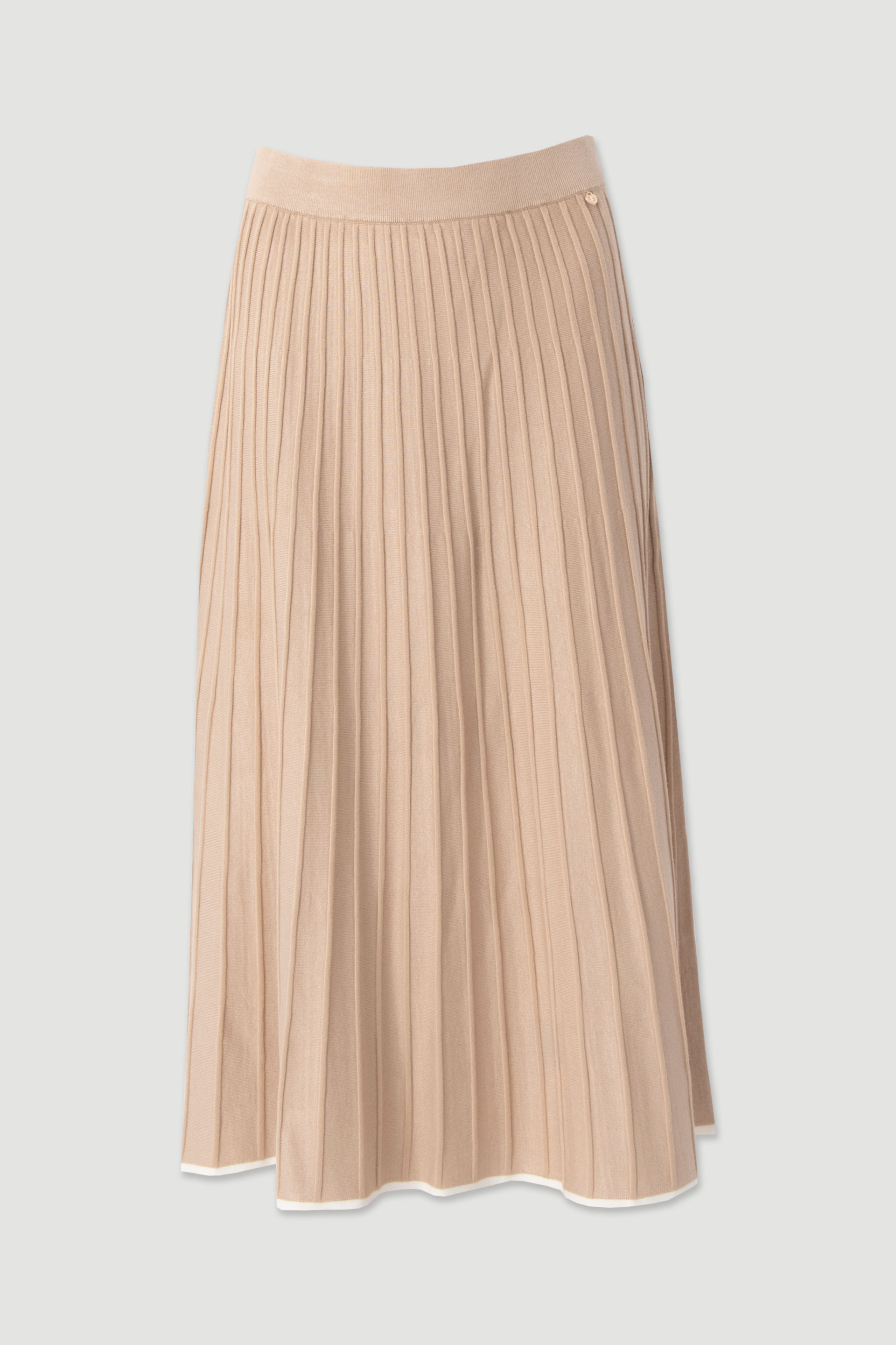 Pleated knit midi skirt