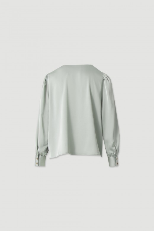 Satin tunic with v-neckline Satin tunic with v-neckline