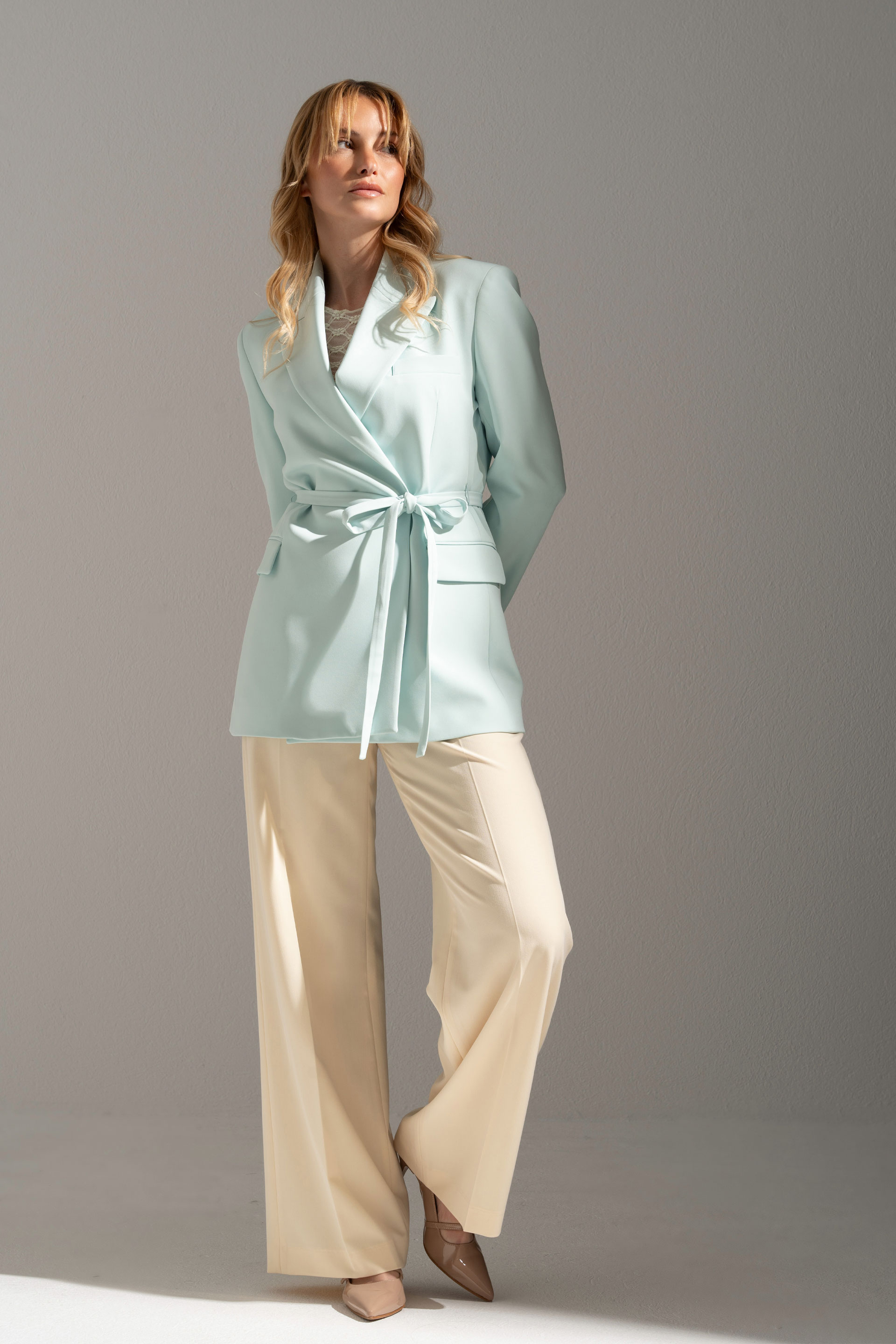 Classic belted blazer