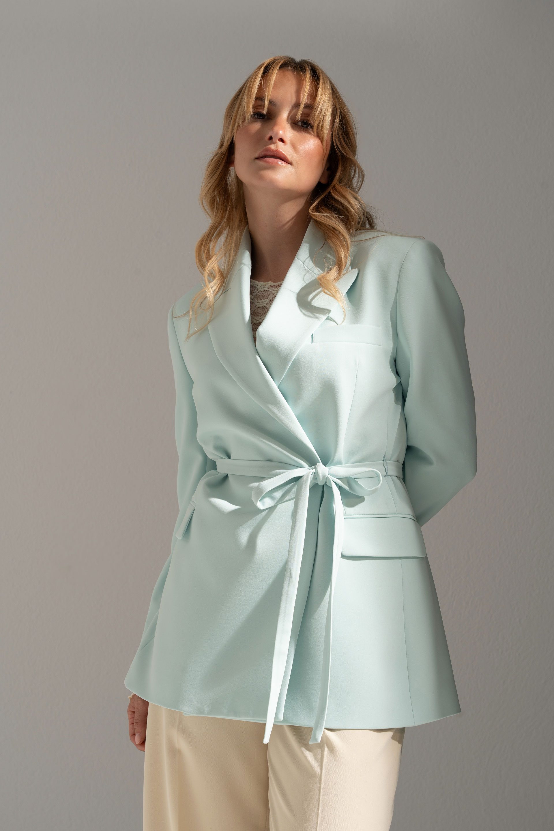 Classic belted blazer