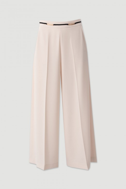 Fluid culotte trousers with metallic detail Fluid culotte trousers with metallic detail