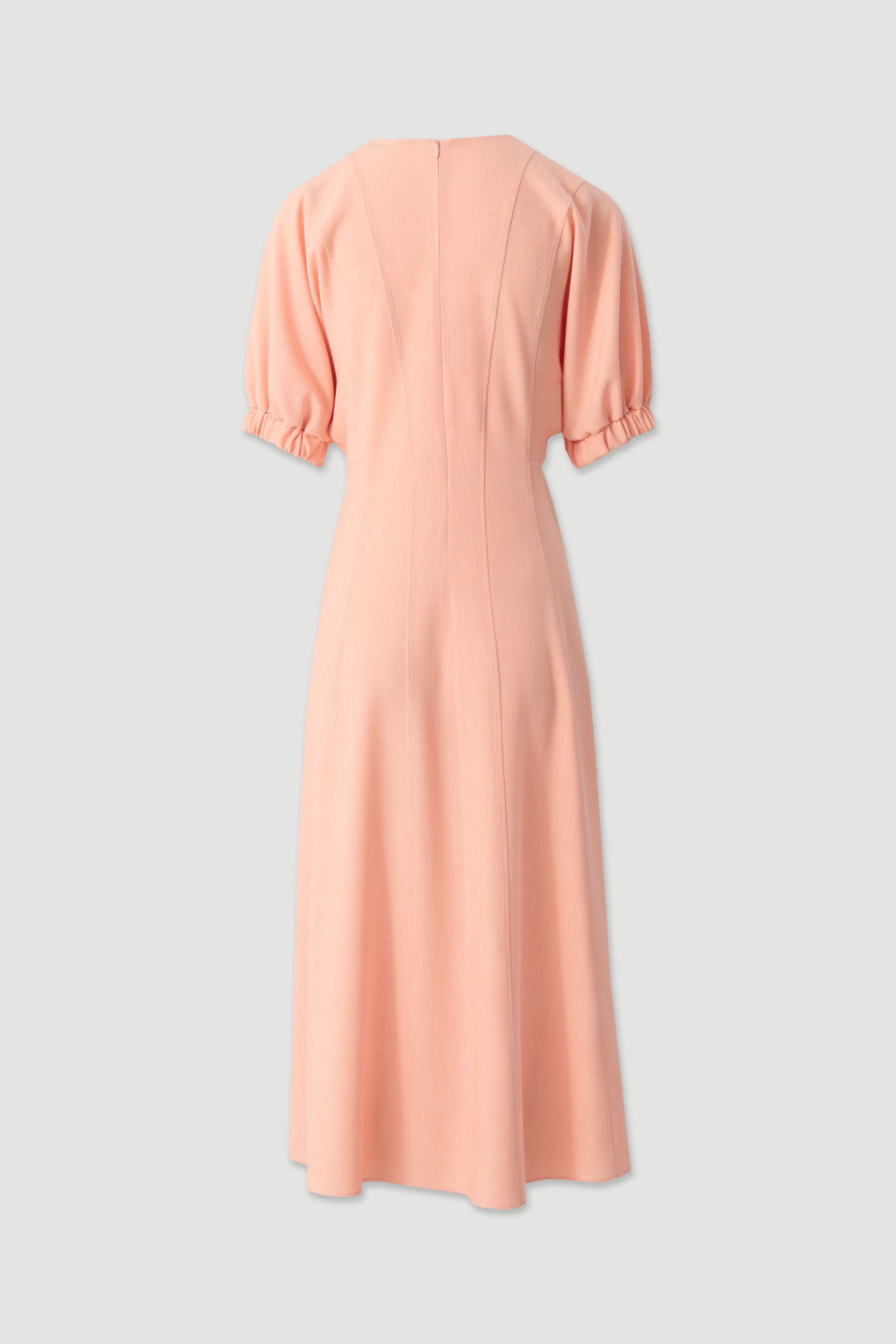 Fitted midi dress with v-neckline