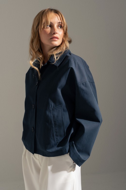 Short cotton trench jacket Short cotton trench jacket
