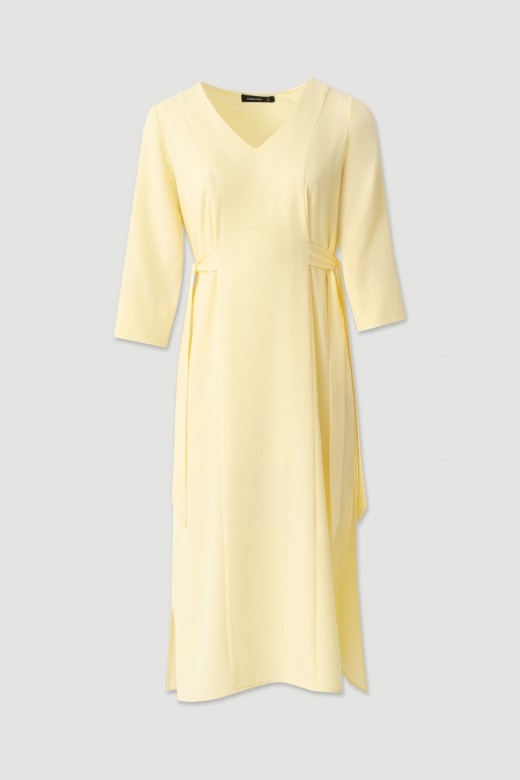 Flowing midi dress with side ties Flowing midi dress with side ties