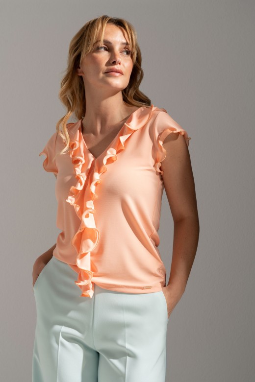 Ruffled v-neck top Ruffled v-neck top