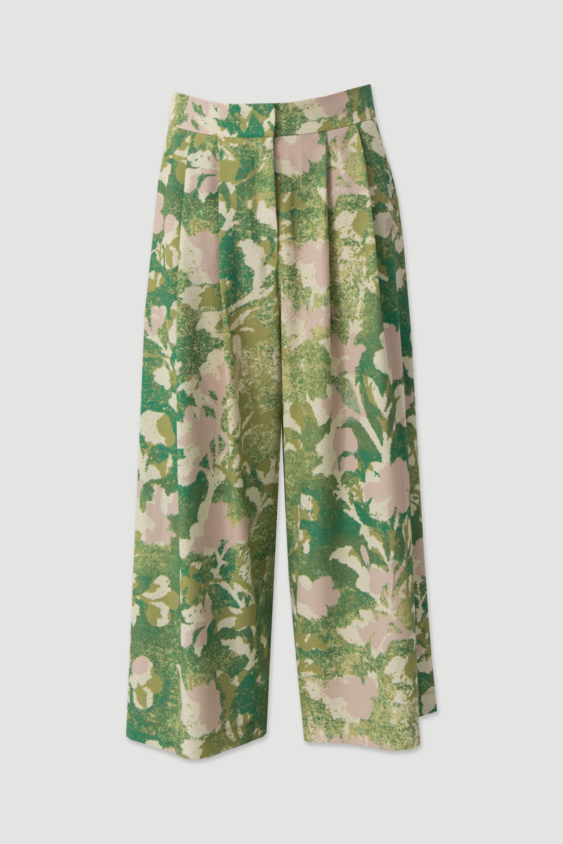 Culotte estampada com pregas