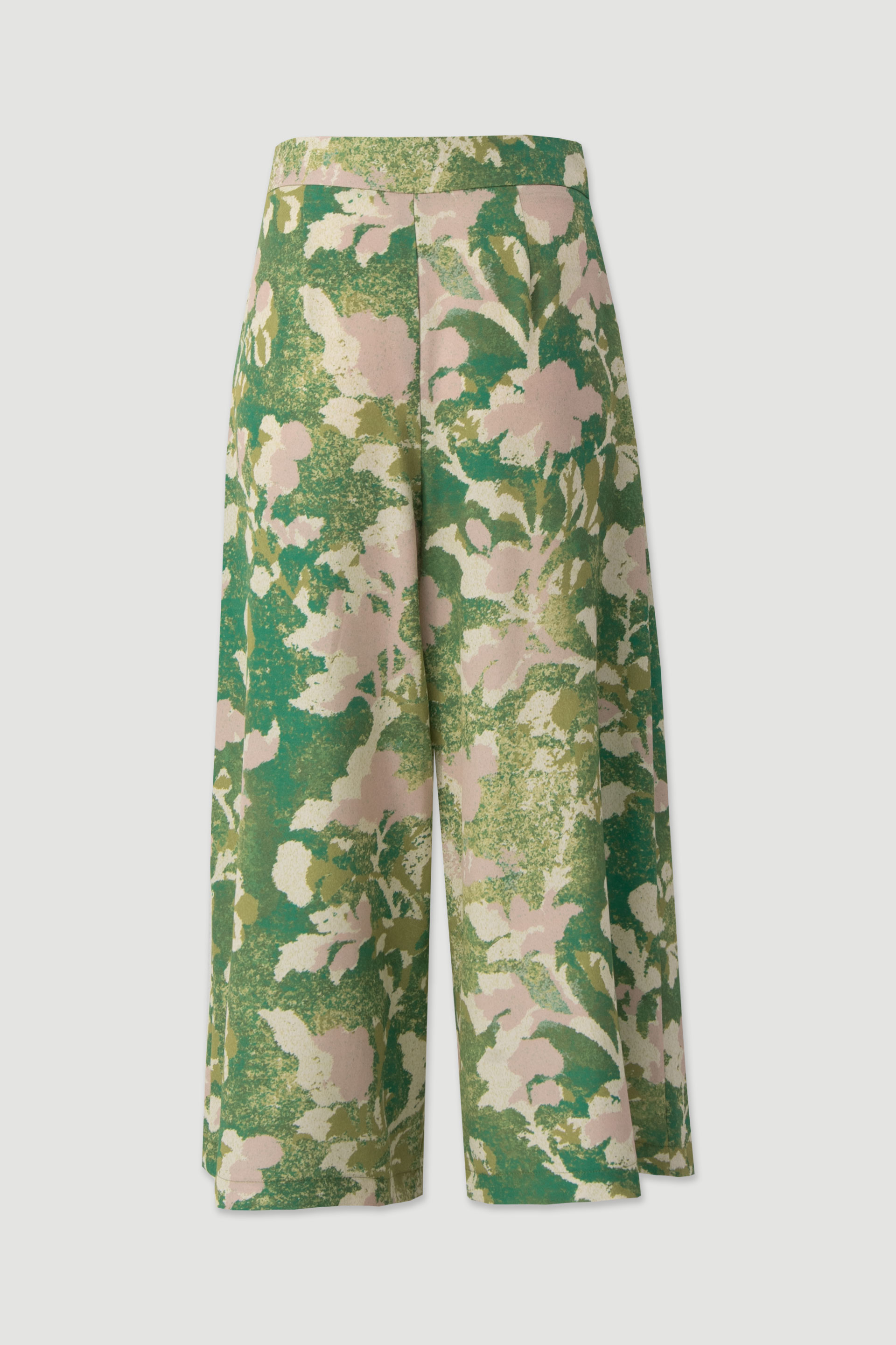 Culotte estampada com pregas