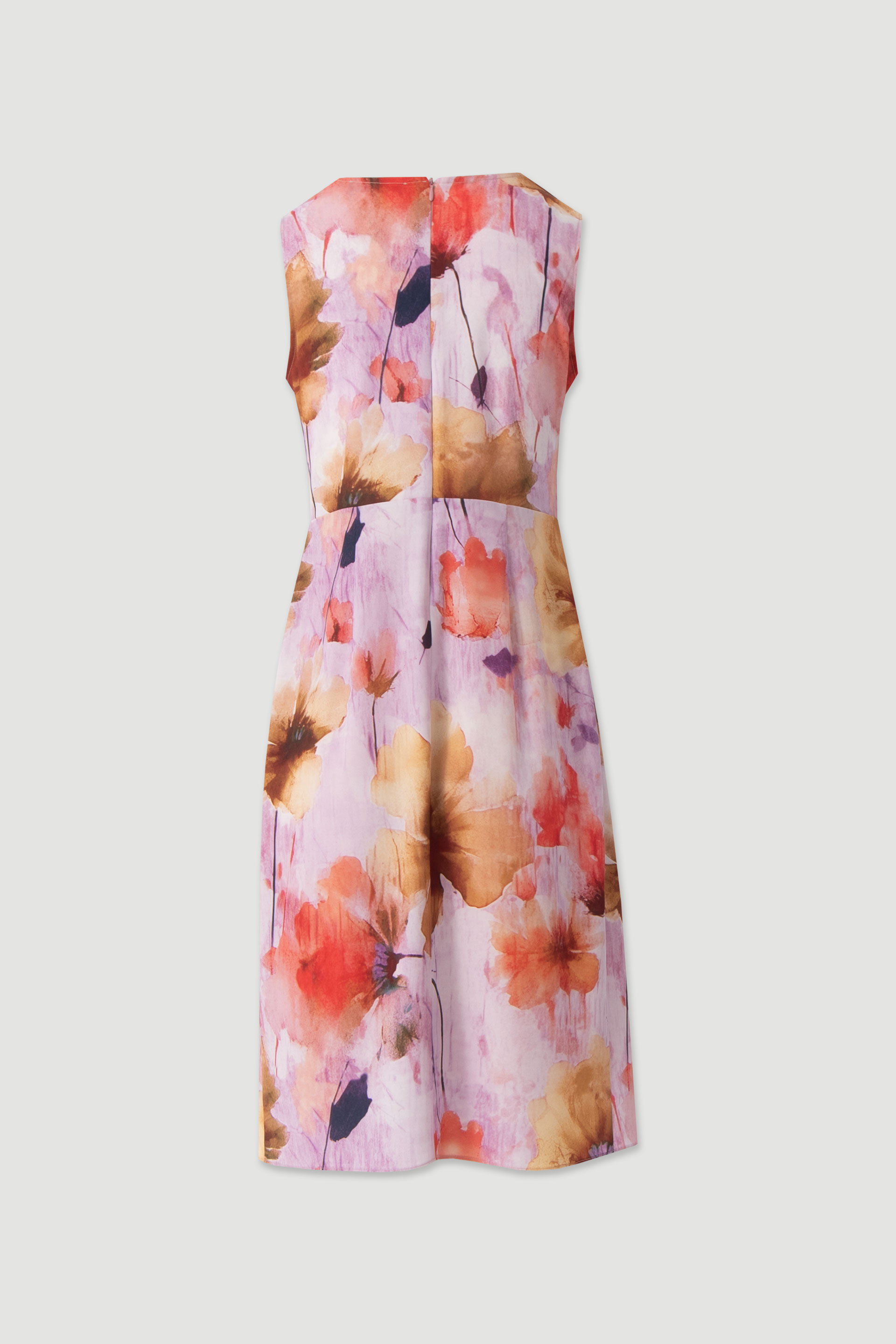Floral dress with draped neckline