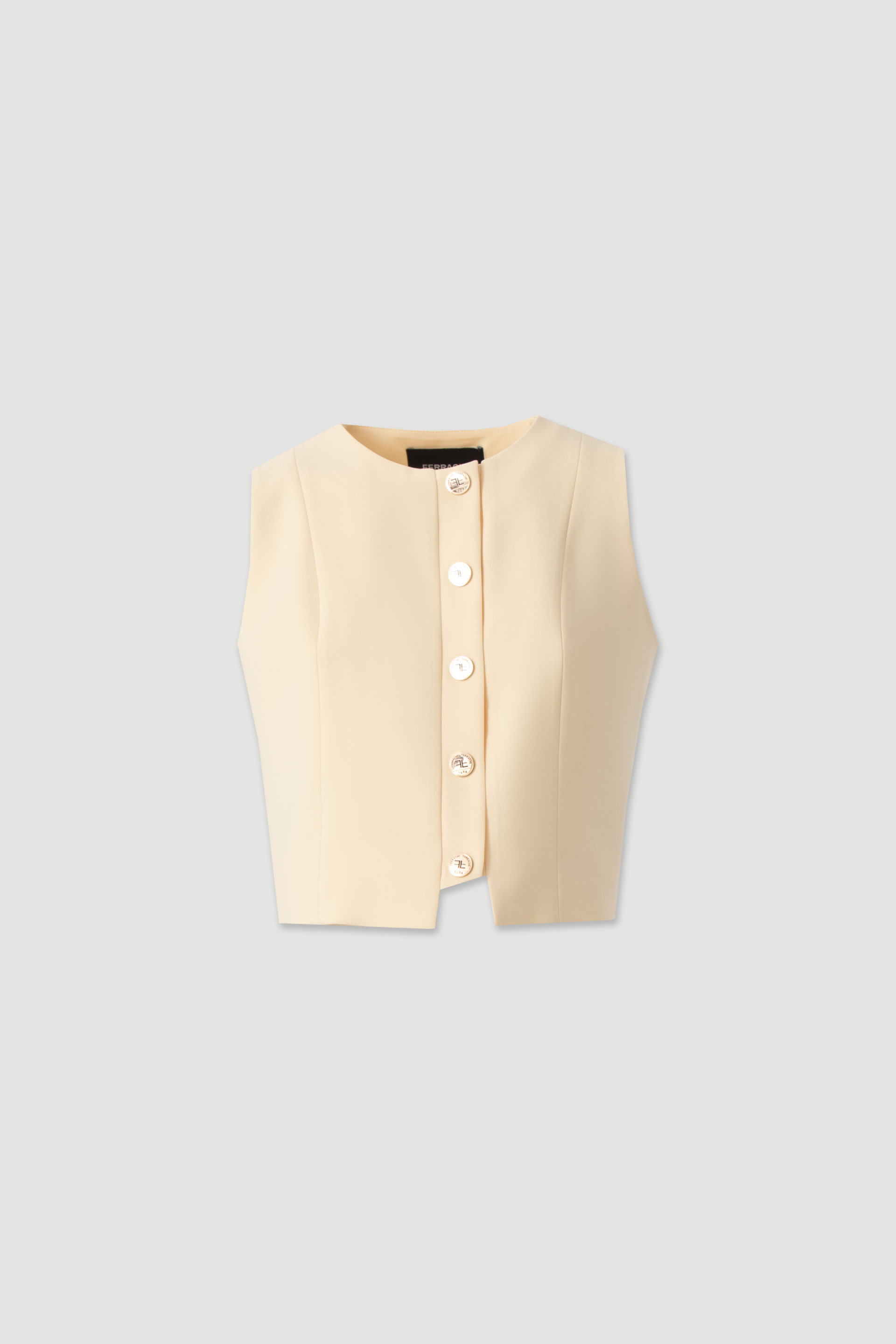 Structured vest with buttons