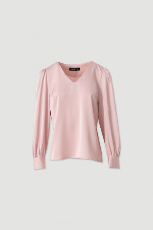 Satin tunic with v-neckline Satin tunic with v-neckline