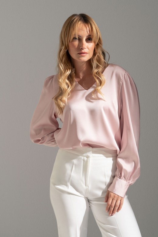 Satin tunic with v-neckline Satin tunic with v-neckline