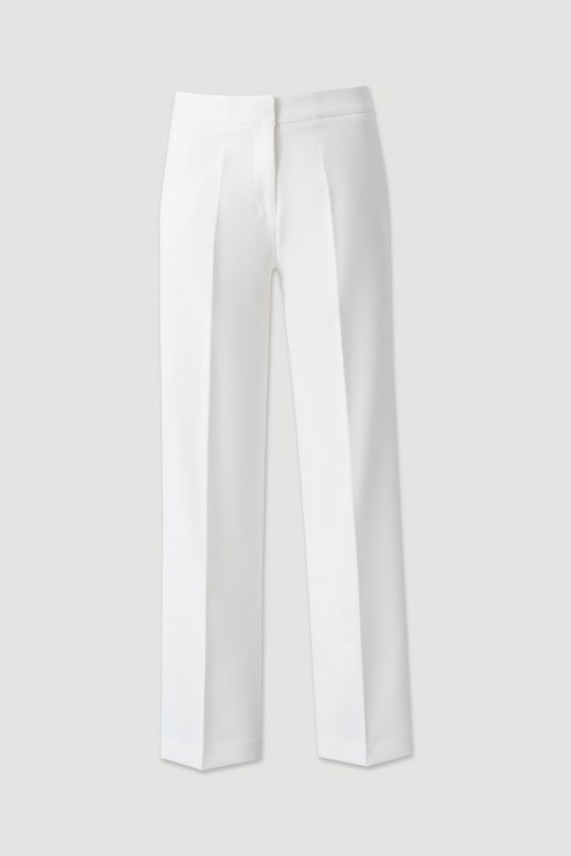 High-waisted straight trousers with customised elastic waistband High-waisted straight trousers with customised elastic waistband