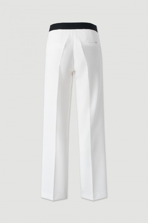 Calça straight com cinto elástico personalizado Calça straight com cinto elástico personalizado