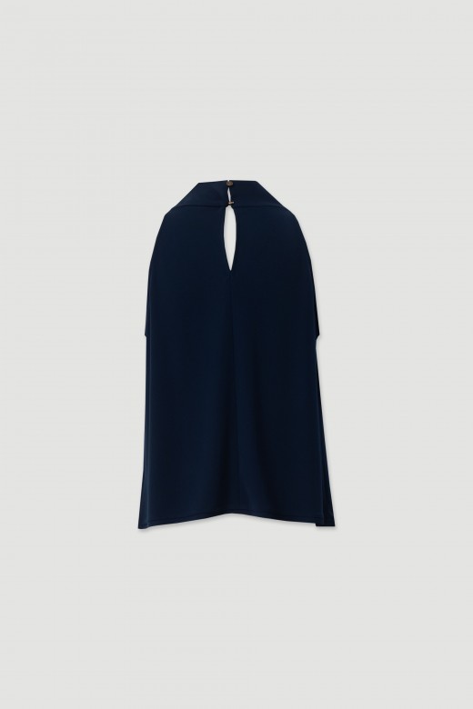 Draped neck knit top Draped neck knit top