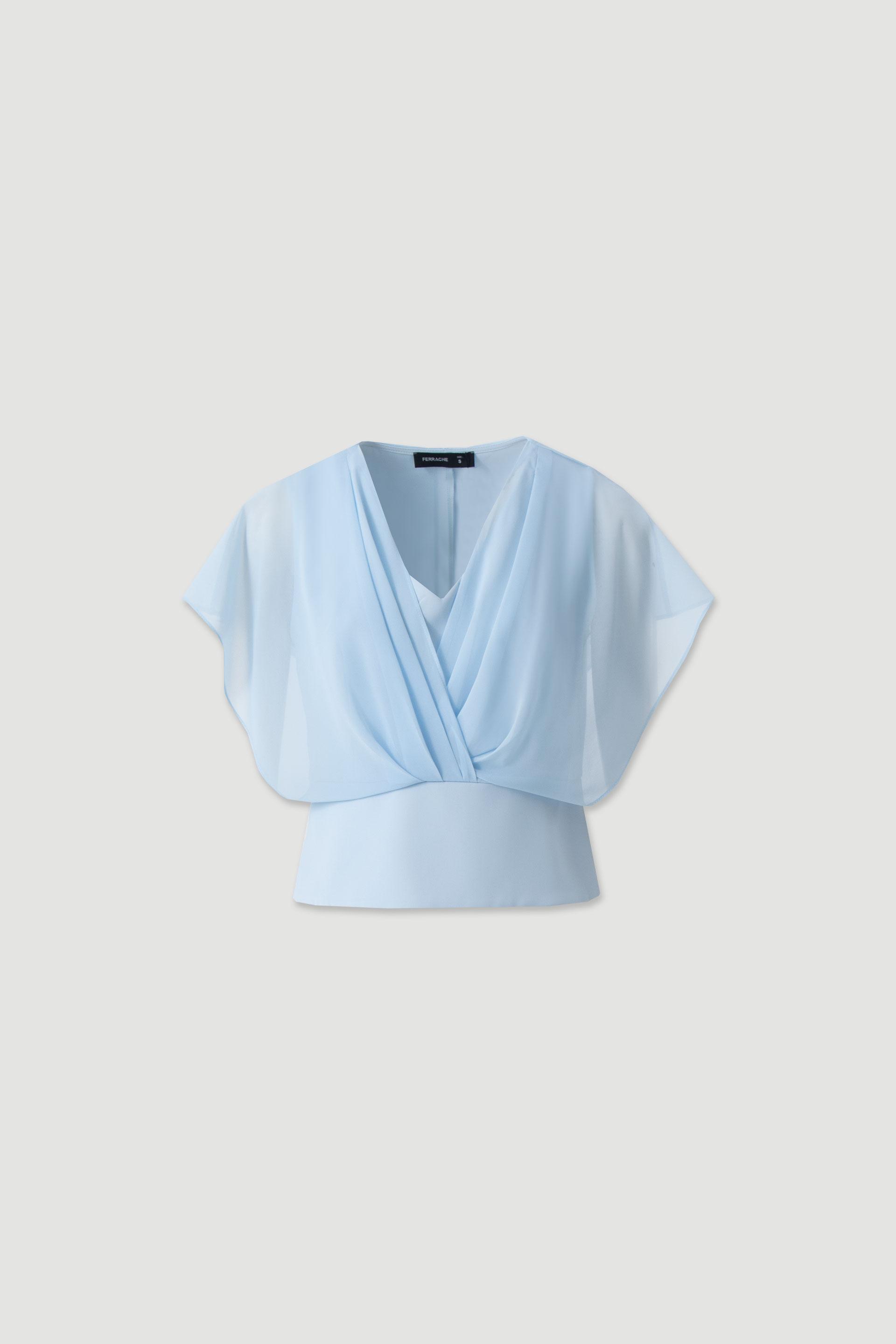 Blouse with v-neck and draped effect