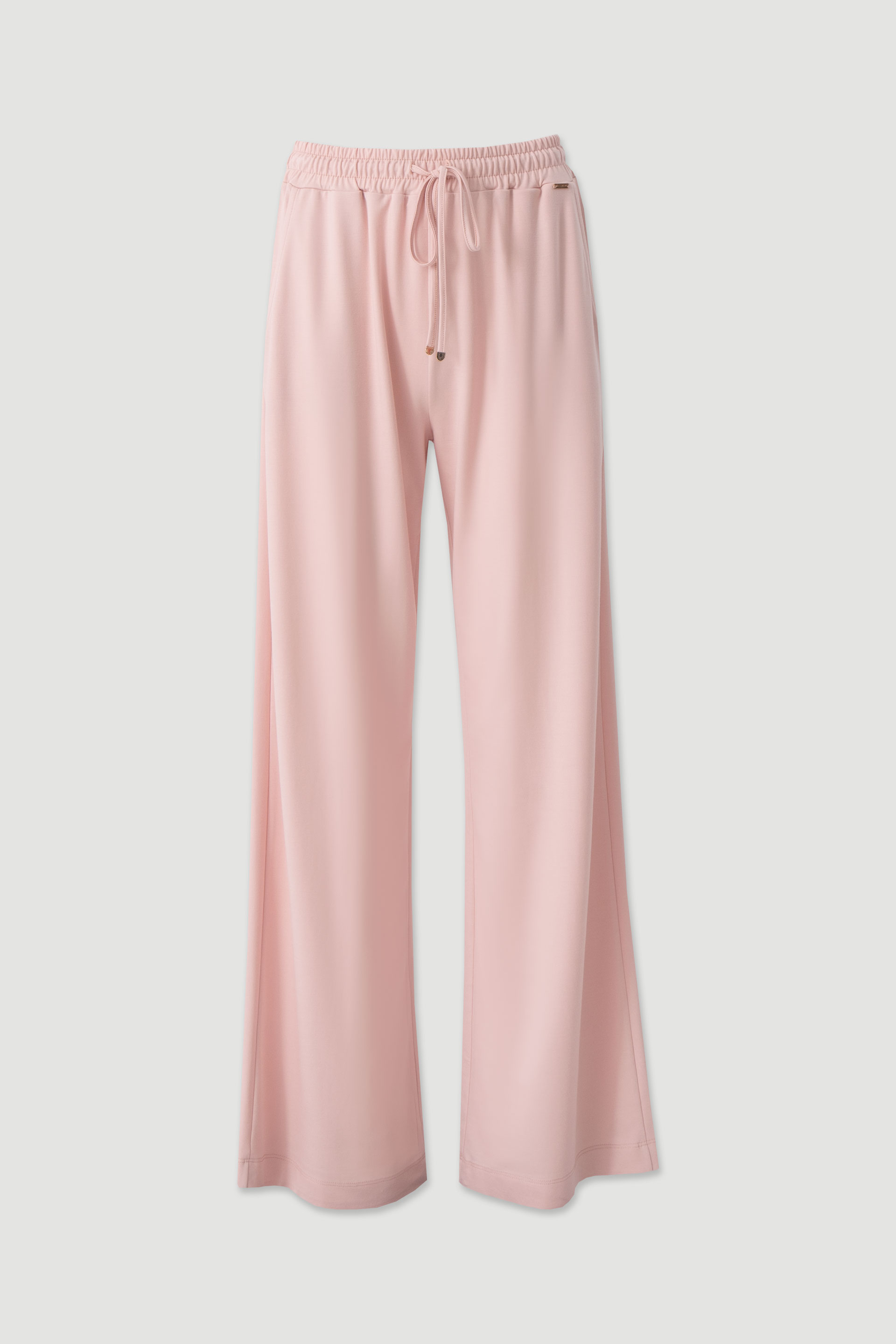 Wide-leg knit trousers with elastic waistband