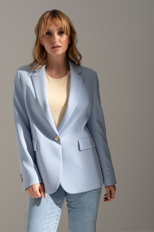Classic blazer with customised metallic button Classic blazer with customised metallic button