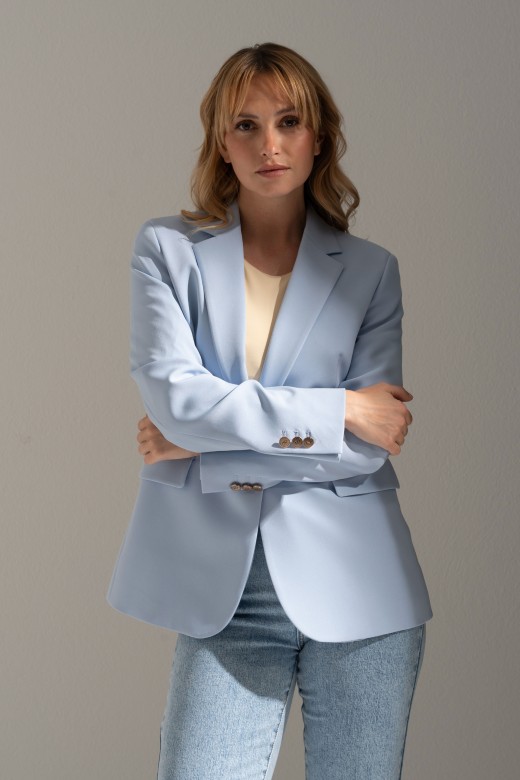 Classic blazer with customised metallic button Classic blazer with customised metallic button