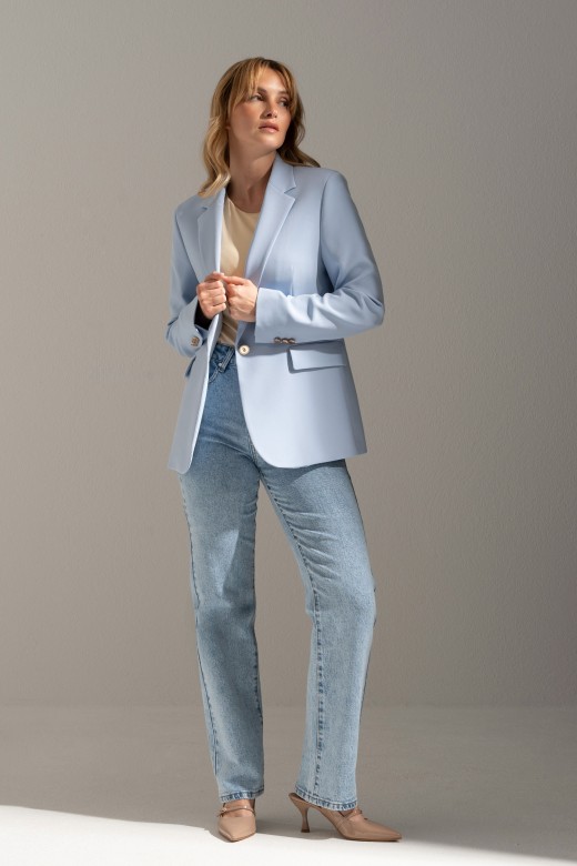 Classic blazer with customised metallic button Classic blazer with customised metallic button