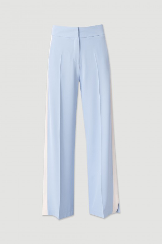 Tailored wide-leg trousers with contrast side stripe Tailored wide-leg trousers with contrast side stripe