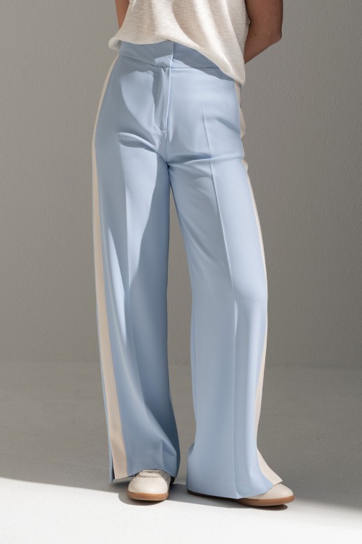 Tailored wide-leg trousers with contrast side stripe Tailored wide-leg trousers with contrast side stripe