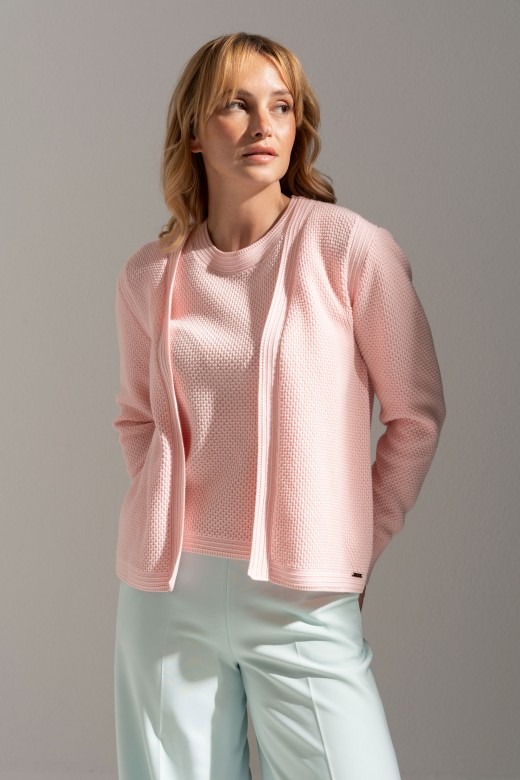 Short open cotton knit cardigan Short open cotton knit cardigan