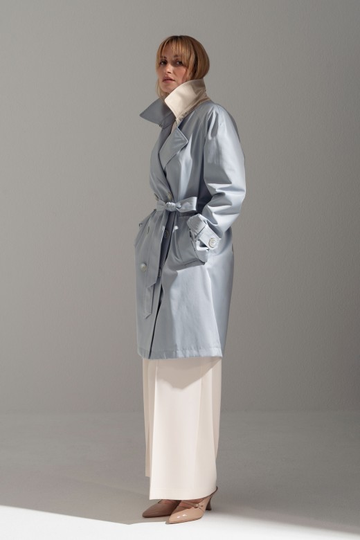 Cotton midi trench coat
