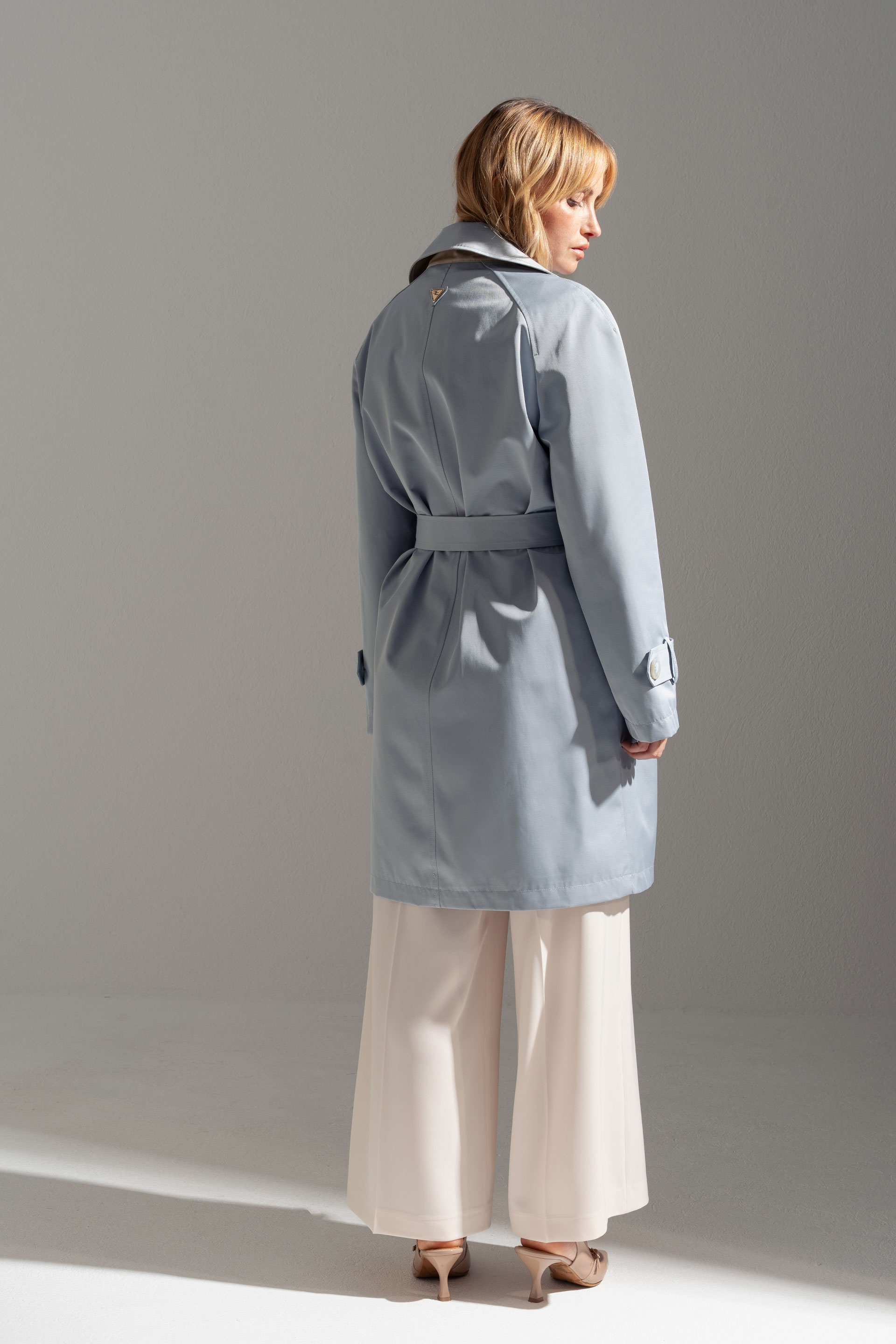 Cotton midi trench coat
