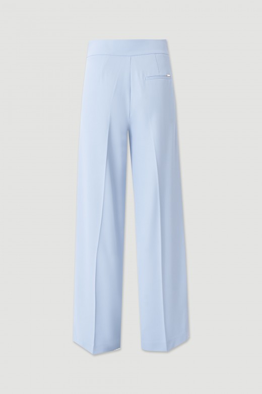 Tailored wide-leg trousers with contrast side stripe Tailored wide-leg trousers with contrast side stripe