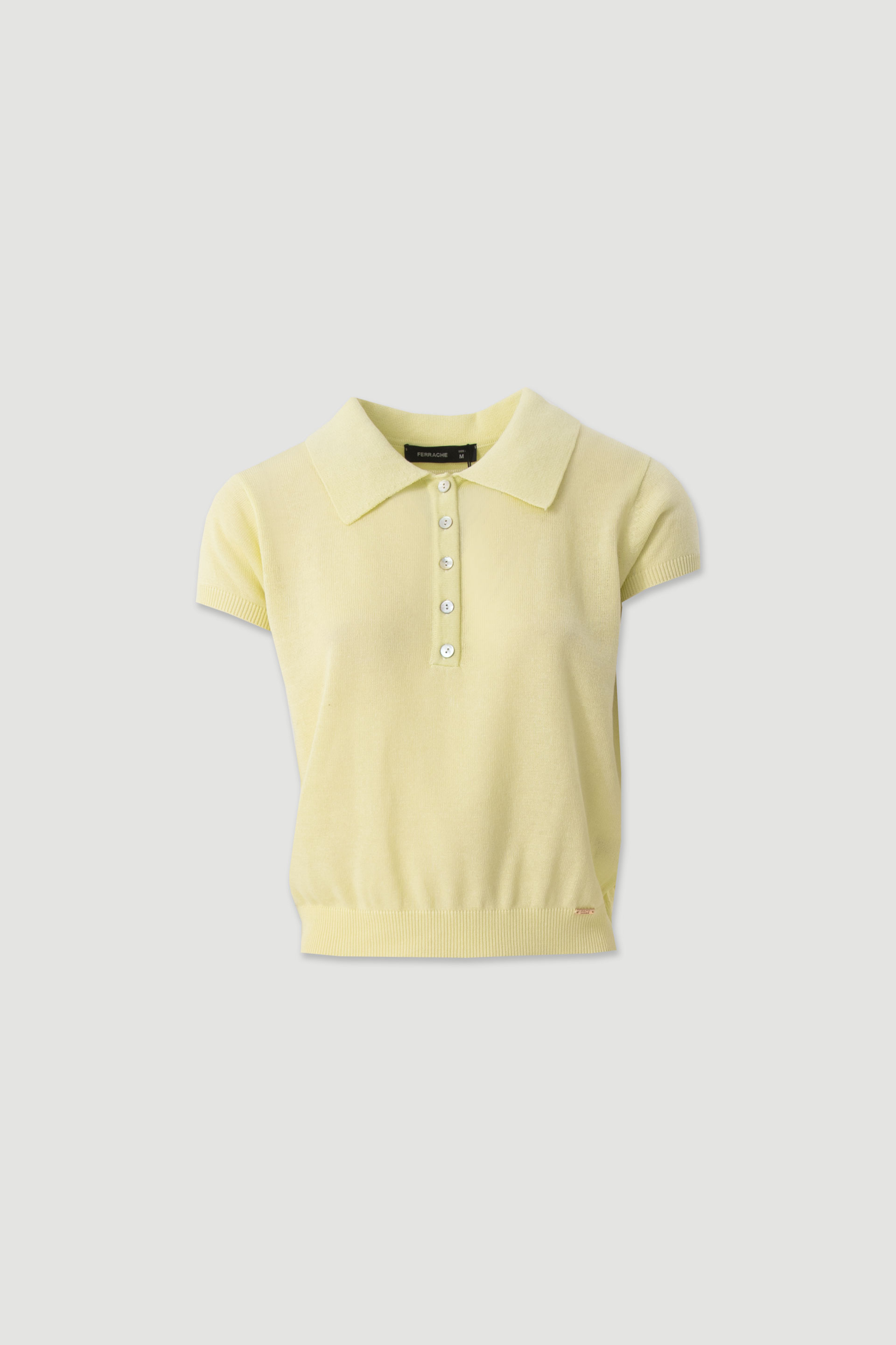 Knit polo with linen blend