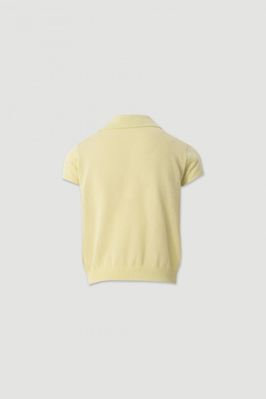 Knit polo with linen blend Knit polo with linen blend