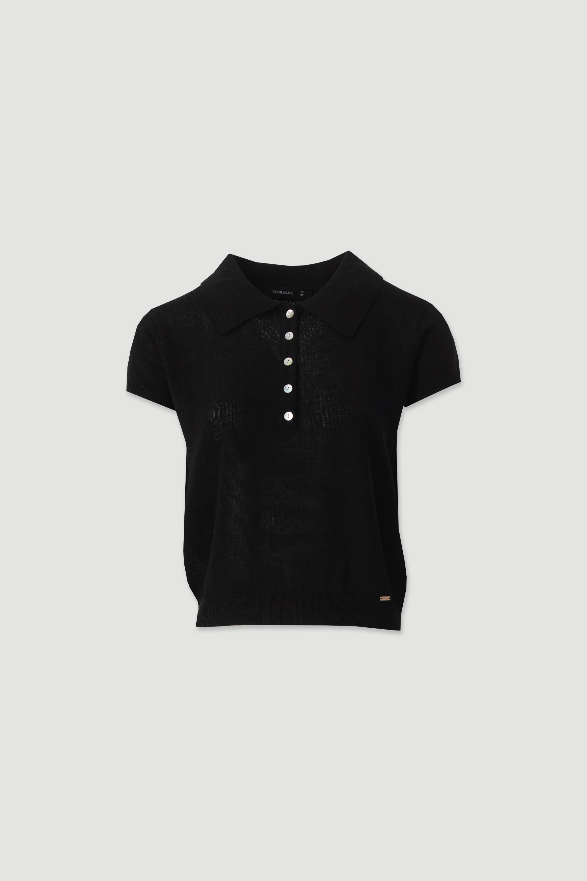 Polo de malha com linho