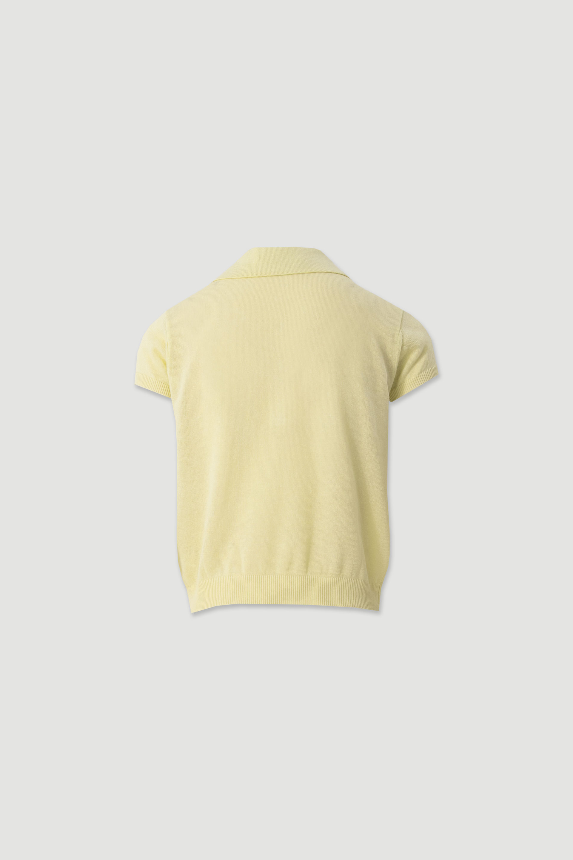 Knit polo with linen blend